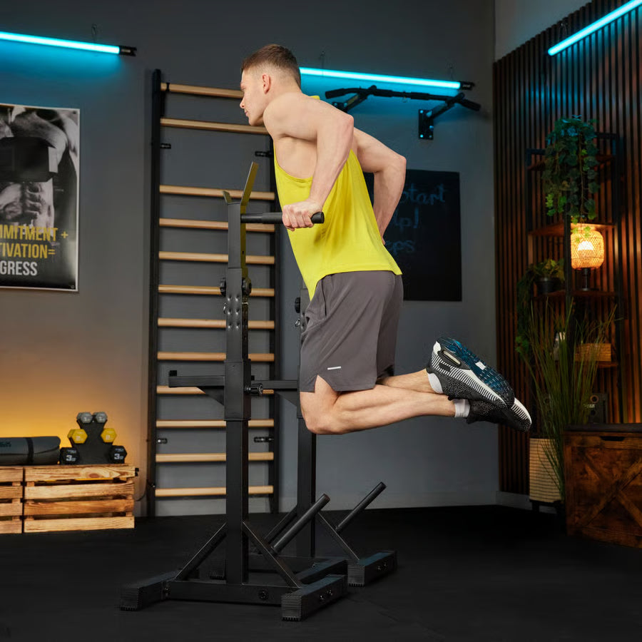 Justerbare vægtstativer med sikrings- og TX-dipholdere gym4all