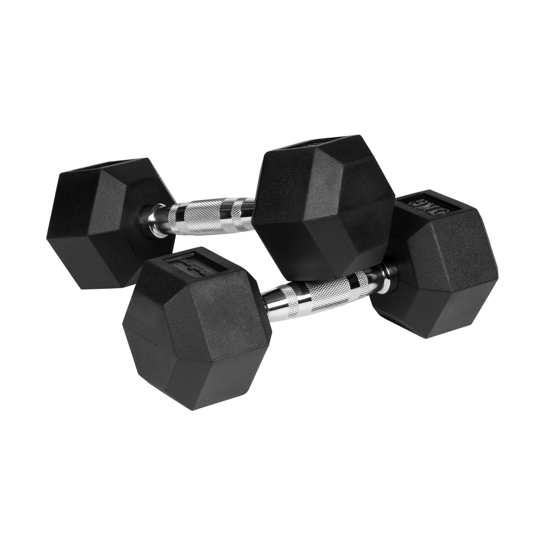 Hexagon Håndvægte 2x5 kg: Gummi Håndvægtssæt til Homegym gym4all
