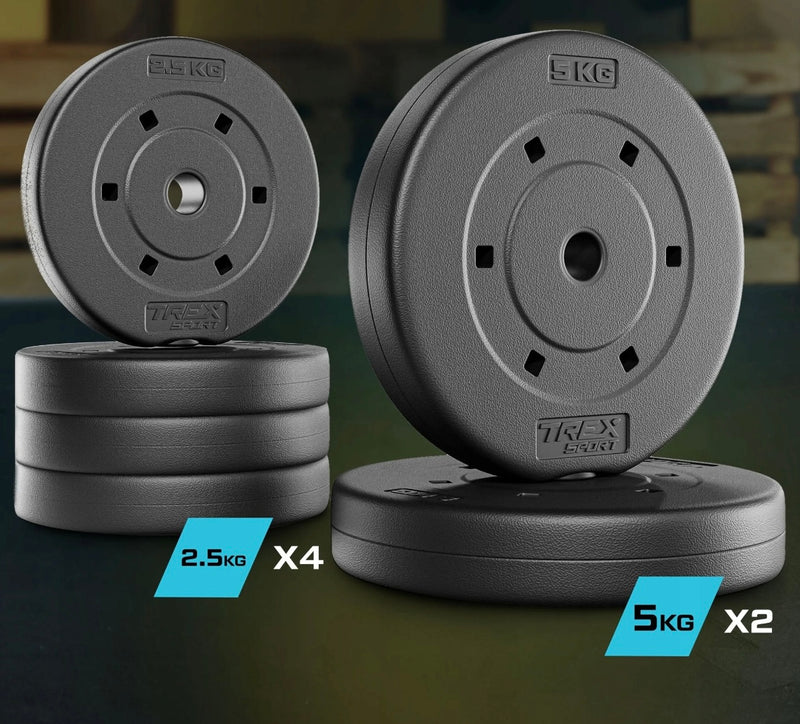 Trex Sport Vægtstangssæt 150cm 66kg - Alsidig Hjemmegym