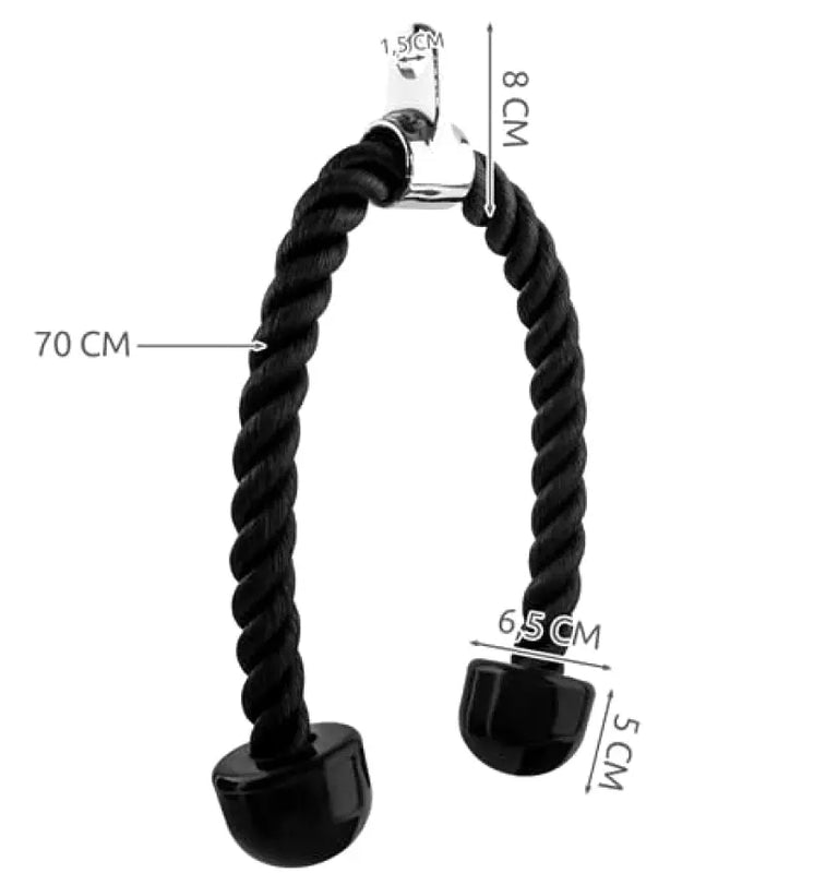 Cable Rope 70 cm – Triceps Rebstang til Kabeltræk | Homegym & Fitness gym4all