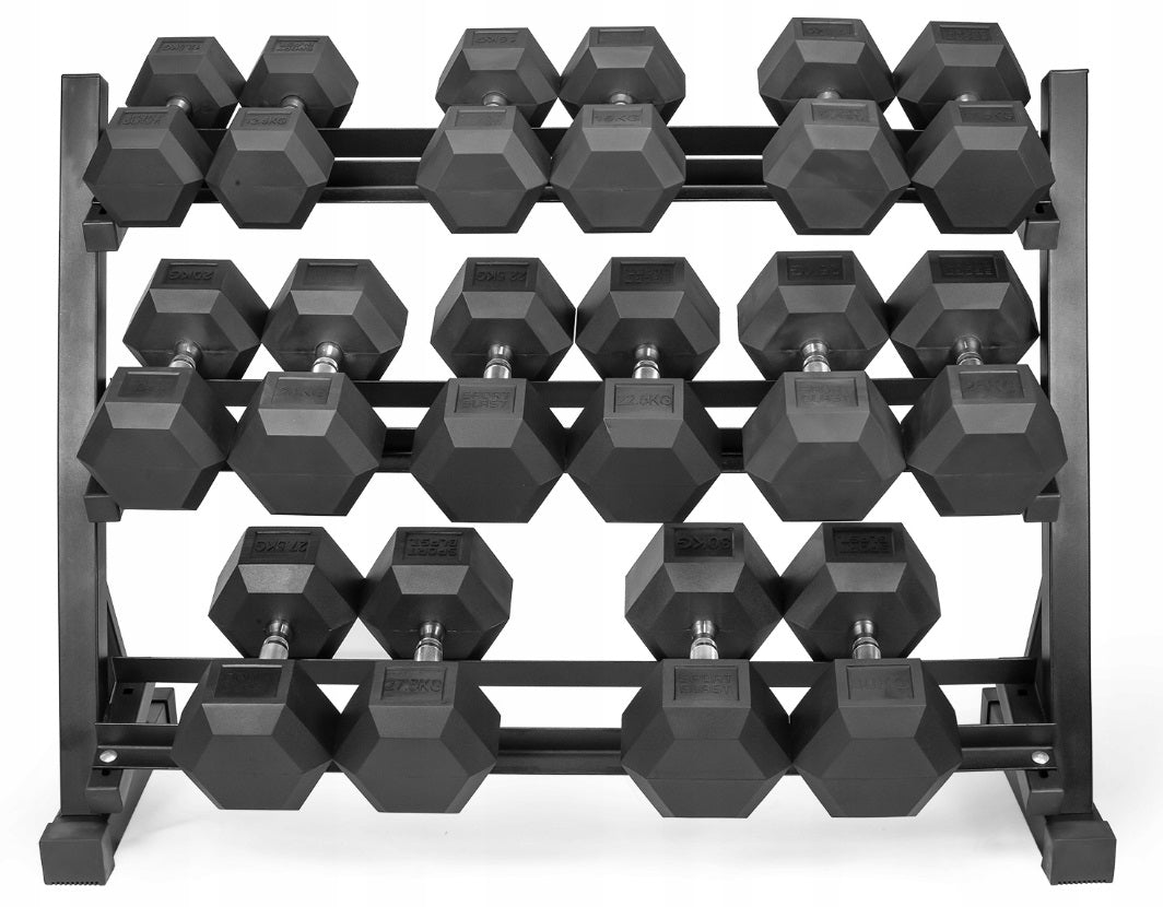 Hexagon Håndvægtsæt 2x12,5-30kg med Stativ – Komplet Professionel Sæt