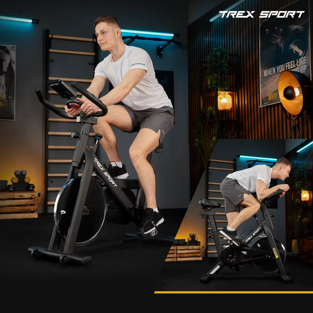 Trex Sport HOWL TX-640SB Mekanisk Spinningcykel – 12 kg Svinghjul & Bluetooth