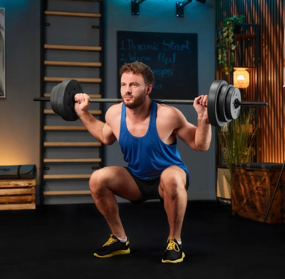 Trex Sport Vægtstangssæt 150cm 66kg - Alsidig Hjemmegym