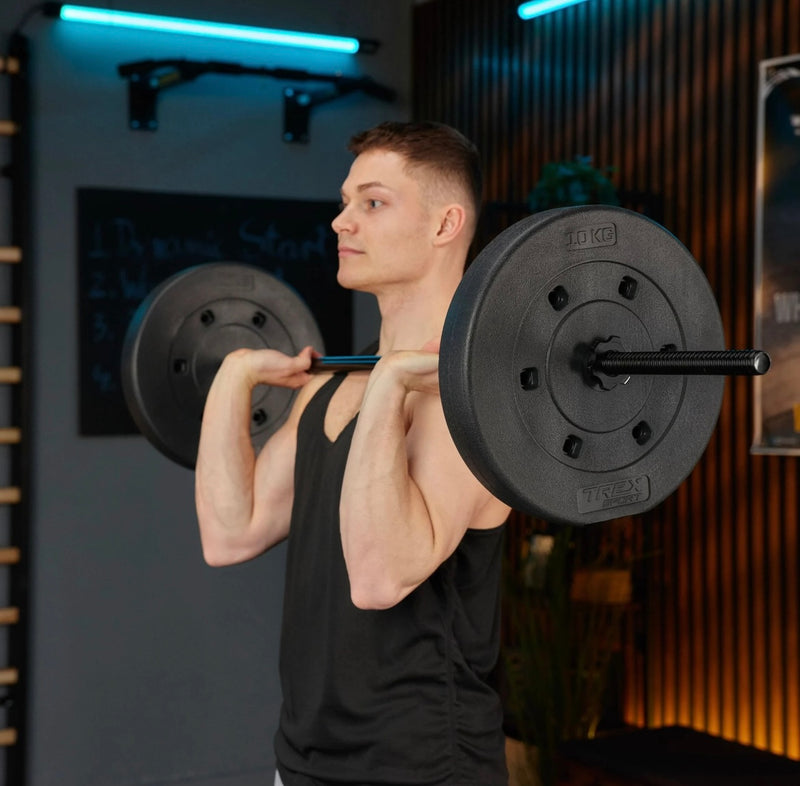 Trex Sport Vægtstangssæt 120cm 24kg - Støjfri Hjemmegym