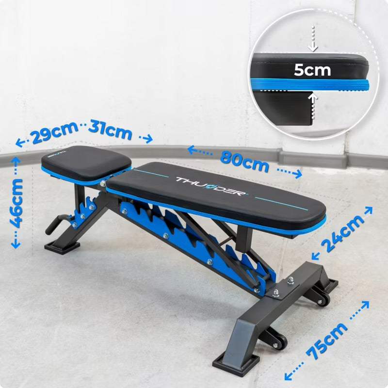 GRYND Justerbar Træningsbænk THUNDER - 8 Positioner