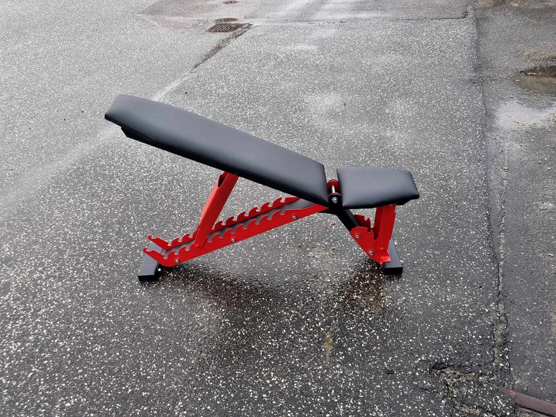 Justerbar Træningsbænk DV Red | 300 kg Vægtkapacitet | Til Homegym gym4all