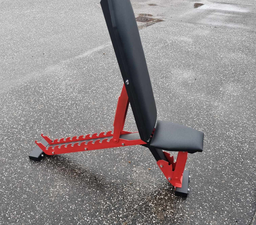 Justerbar Træningsbænk DV Red | 300 kg Vægtkapacitet | Til Homegym gym4all