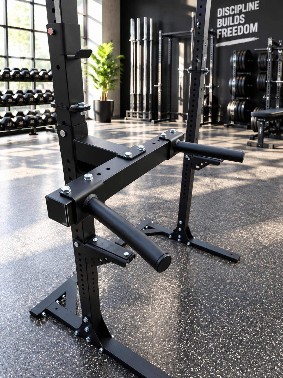 Komplet Træningssæt til Homegym – Squat Rack, Justerbar Træningsbænk, 100 kg OL-Vægtstang & Dips