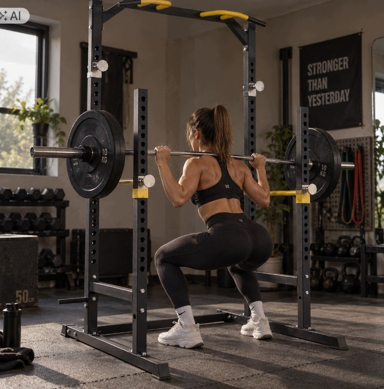 Power Rack med Pull-Up-Bar og Dip-Stænger til Hjemmegym