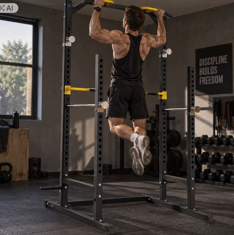 Power Rack med Pull-Up-Bar og Dip-Stænger til Hjemmegym