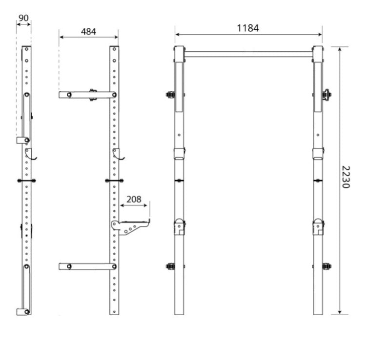 Wall-Mounted Foldable Training Rack / Barbell Press Stand KSG011