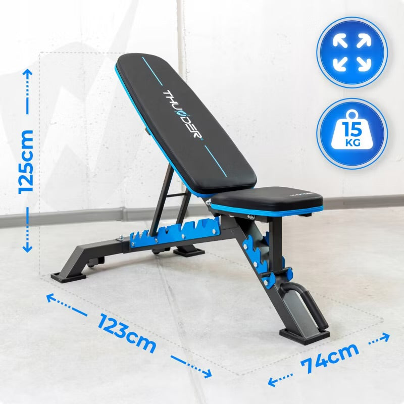 GRYND Justerbar Træningsbænk THUNDER - 8 Positioner