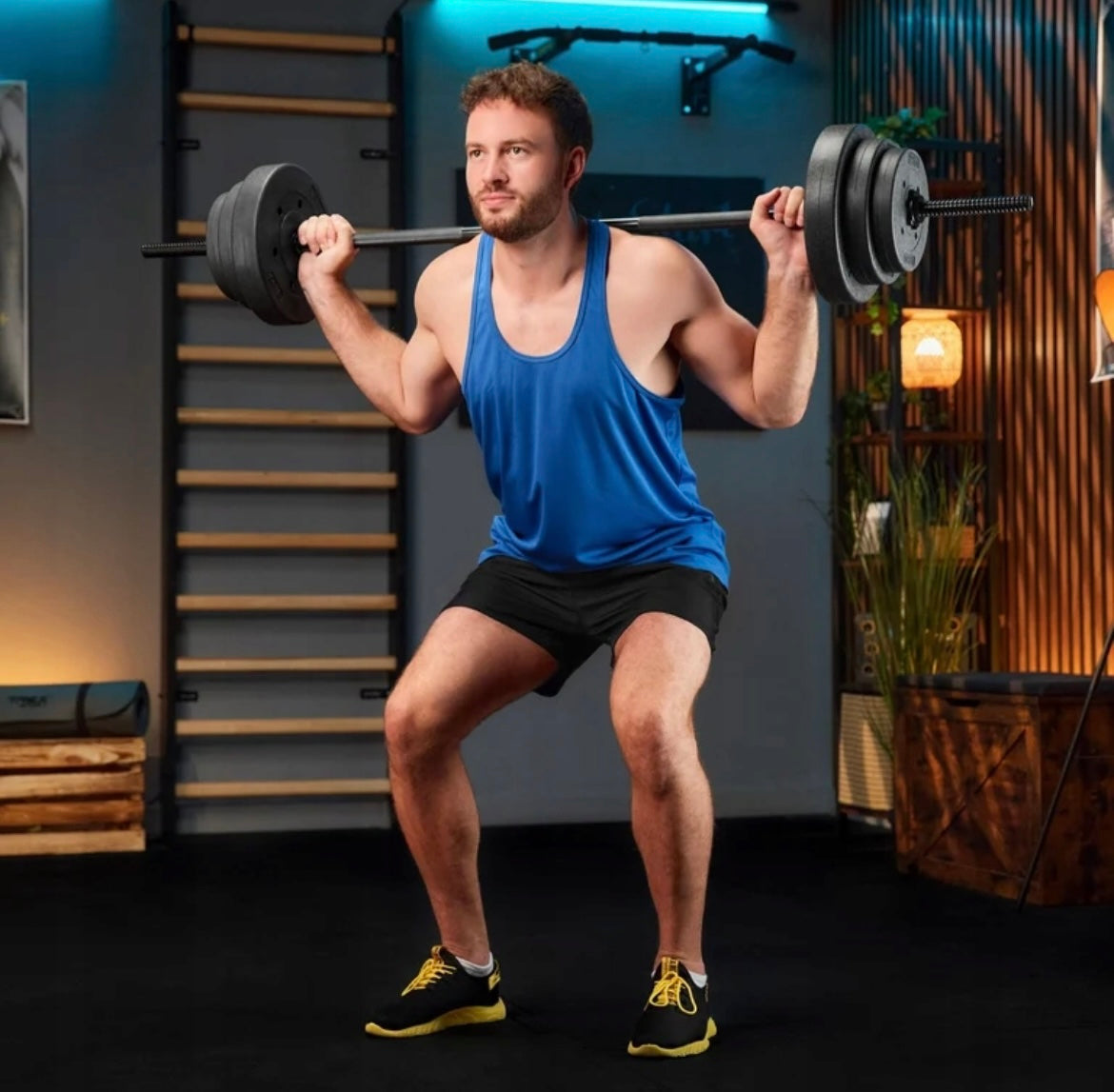 Trex Sport Vægtstangssæt 150cm 66kg - Alsidig Hjemmegym