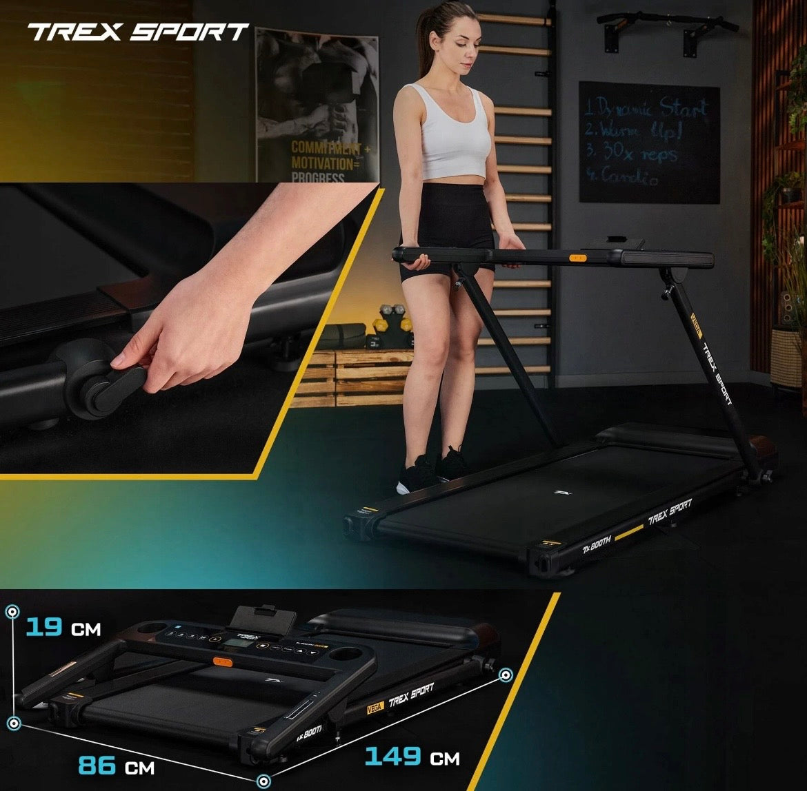 Trex Sport VEGA TX-800TM Foldbart Løbebånd – 51 cm Bredt