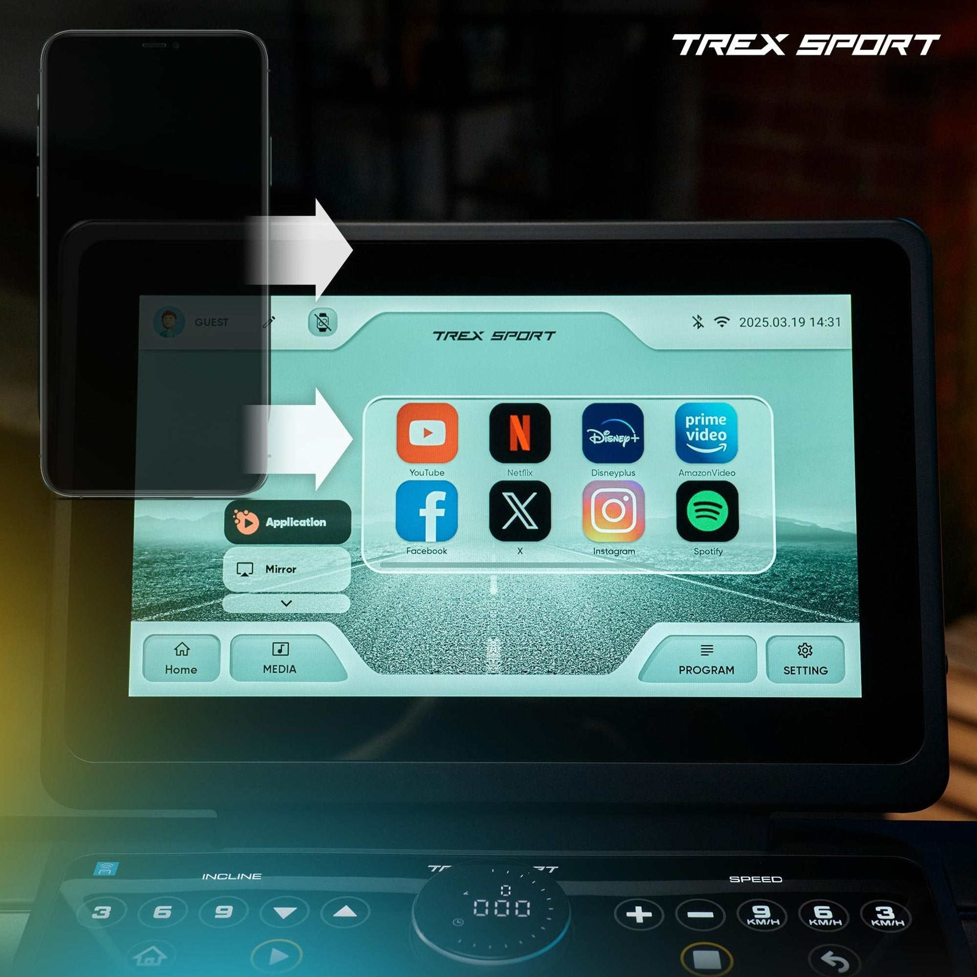 Trex Sport PAVO TX-1000TM Foldbart Løbebånd – 15,6" Android Skærm & Netflix