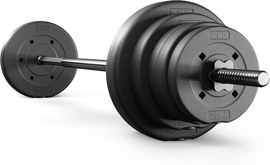 Trex Sport Bituminøst Vægtstangsæt 180cm 52 kg - Hjemmegym