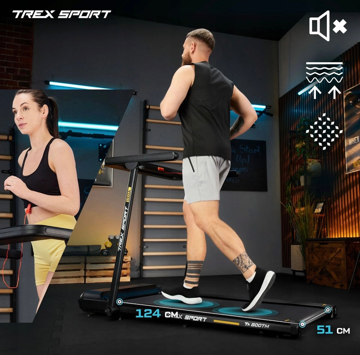 Trex Sport VEGA TX-800TM Foldbart Løbebånd – 51 cm Bredt