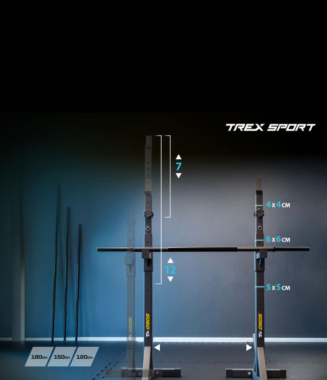 Trex Sport Justerbare Vægtstativer med TX-Sikring - Hjemmegym