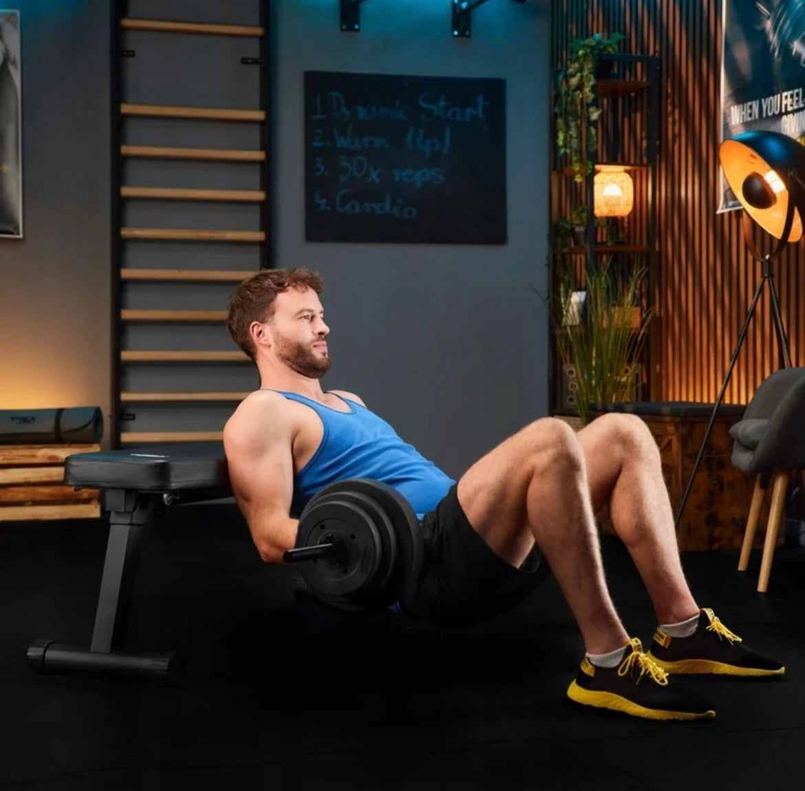 Trex Sport Bituminøst Vægtstangsæt 120cm 22 kg - Hjemmegym