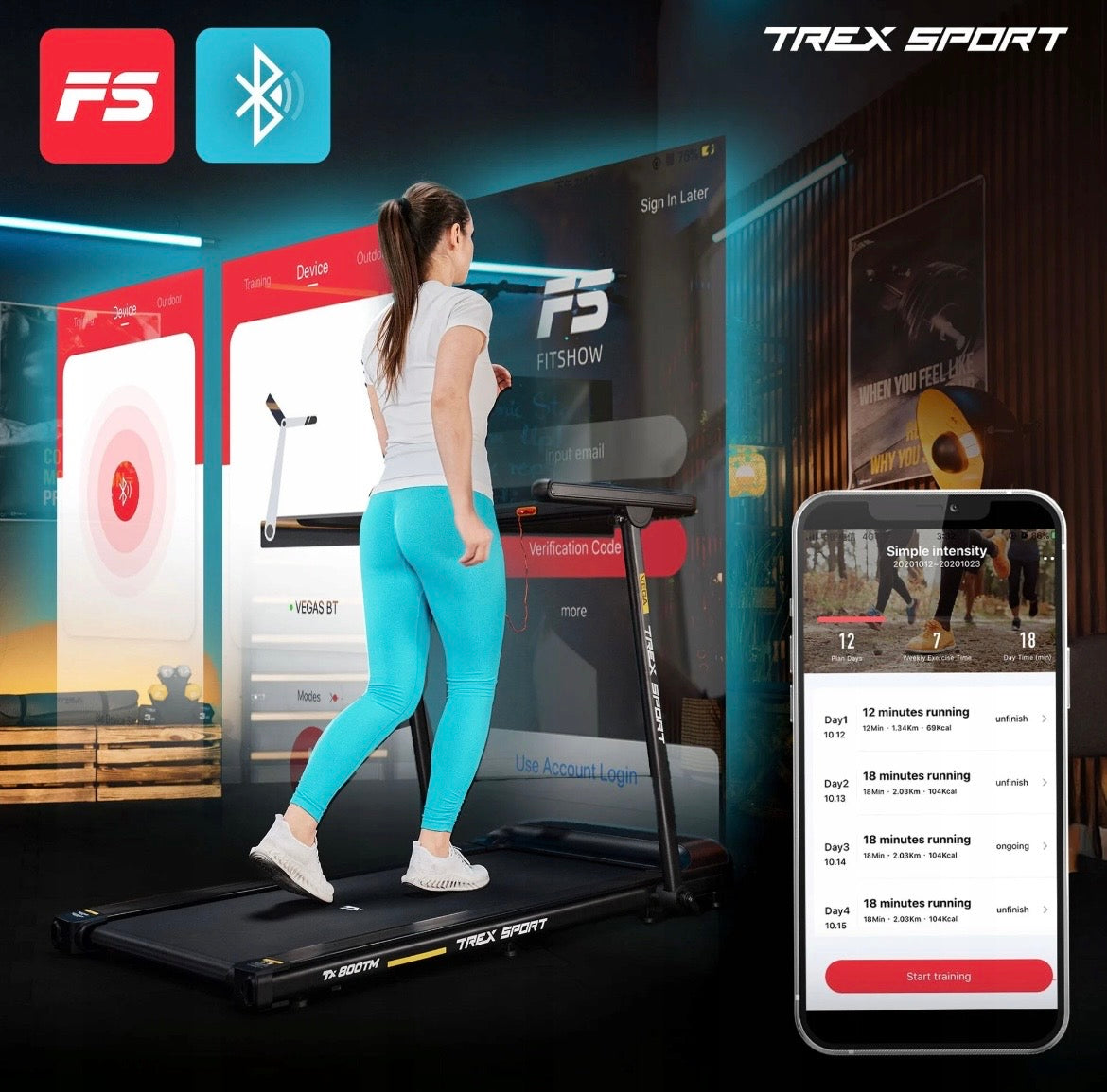 Trex Sport VEGA TX-800TM Foldbart Løbebånd – 51 cm Bredt