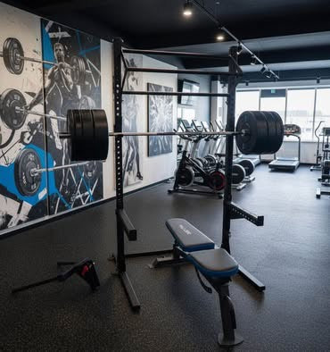 Komplet Squat Rack Sæt 100kg Vægte Bænk Olympisk Stang