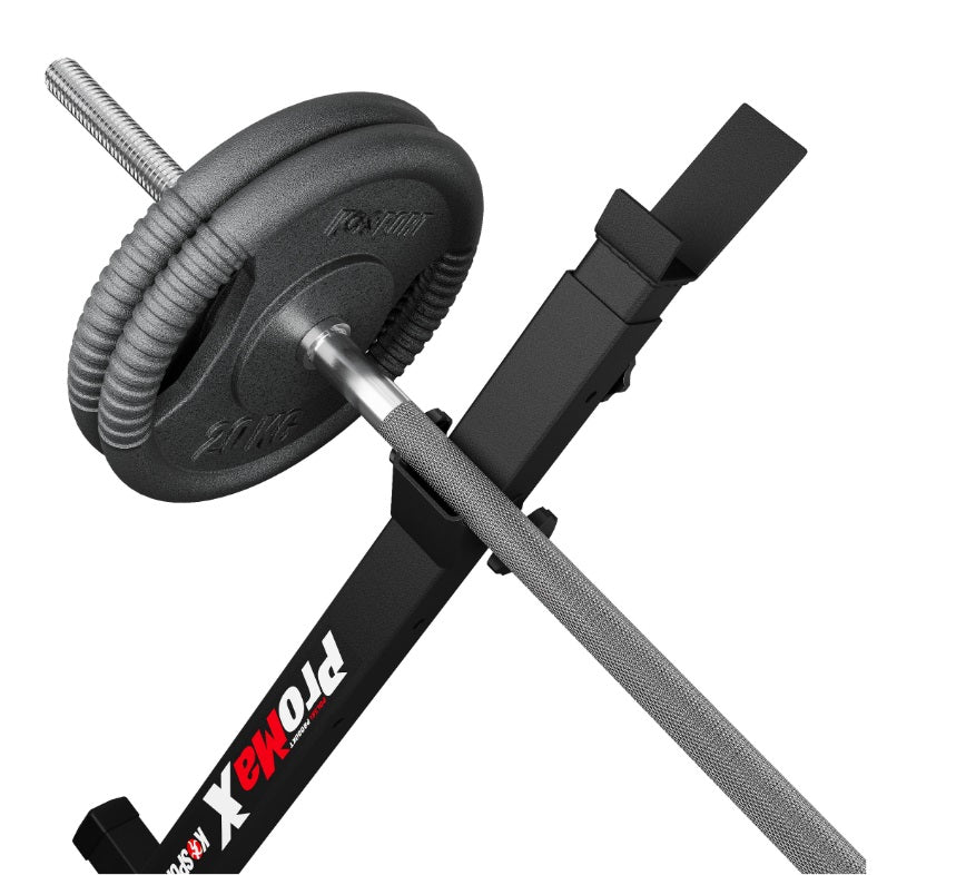 Barbell with weight plates on a white background