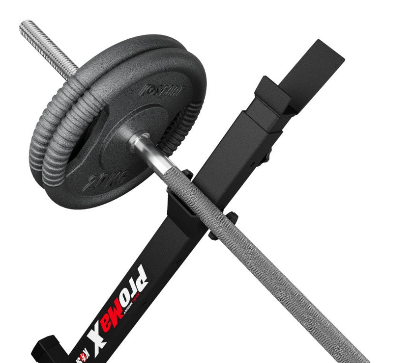 Barbell with weight plates on a white background