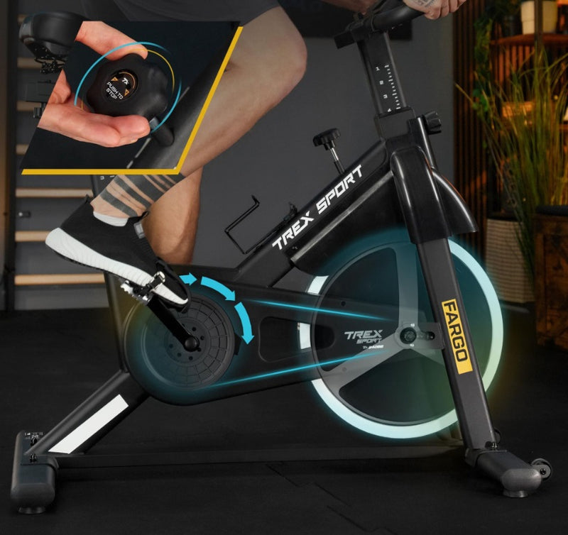 Trex Sport FARGO TX-840SB Magnetisk Spinning Cykel – 10 kg Svinghjul & Bluetooth