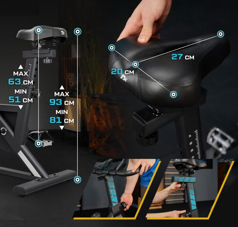 Trex Sport FARGO TX-840SB Magnetisk Spinning Cykel – 10 kg Svinghjul & Bluetooth