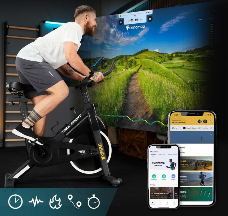 Trex Sport FARGO TX-840SB Magnetisk Spinning Cykel – 10 kg Svinghjul & Bluetooth