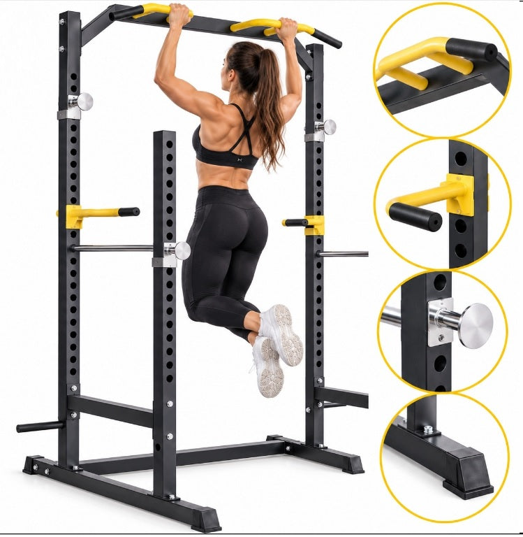 Power Rack med Pull-Up-Bar og Dip-Stænger til Hjemmegym