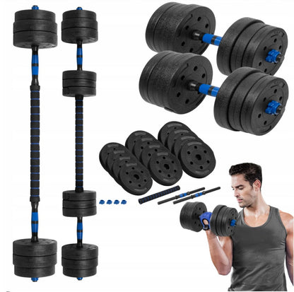Rebel Active Justerbare Håndvægte 2x10 kg | Med Vægtstangskonnektor & Bitumenvægte gym4all