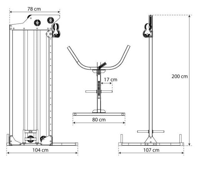 Øvre og nedre justerbar træningsnedtrækning gym4all