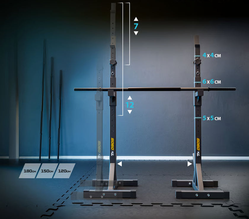 Justerbare vægtstativer med TX-sikring gym4all