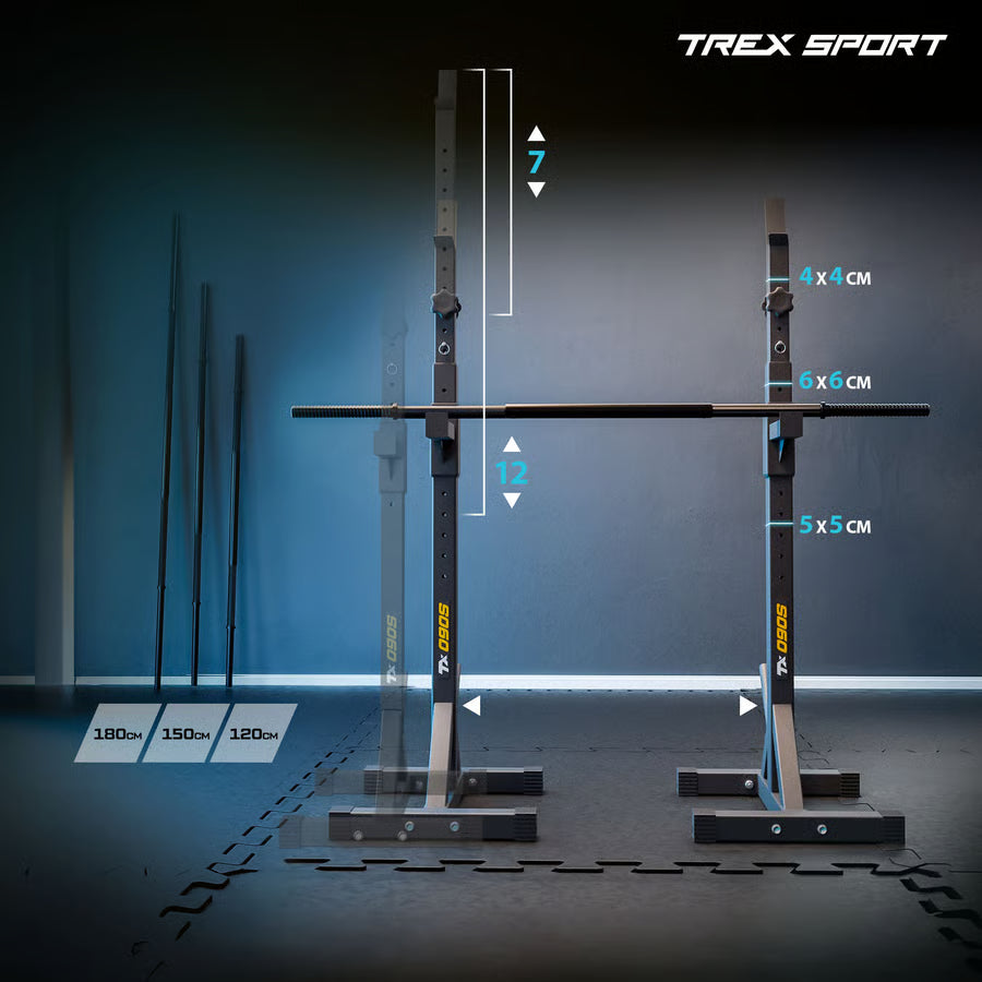 Justerbare vægtstativer med TX-sikring gym4all