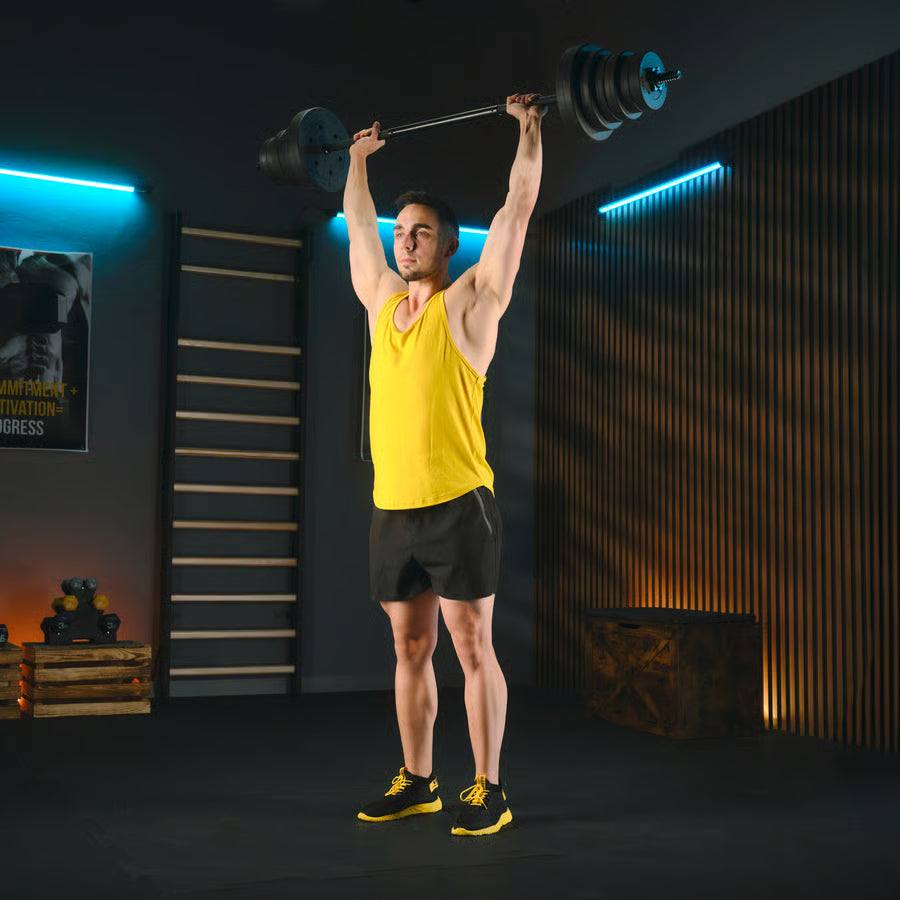 Bituminøst vægtstangsæt 150cm  28 kg gym4all