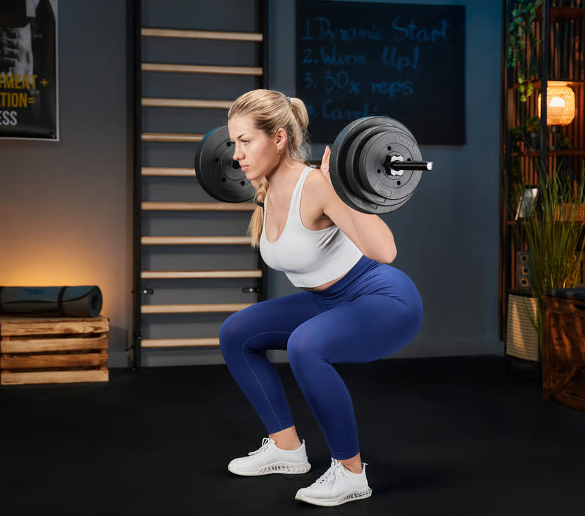 Bituminøst vægtstangsæt 150cm 46 kg gym4all