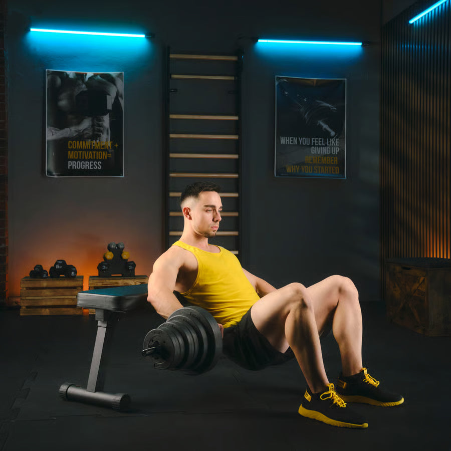 Bituminøst vægtstangsæt 150cm  28 kg gym4all