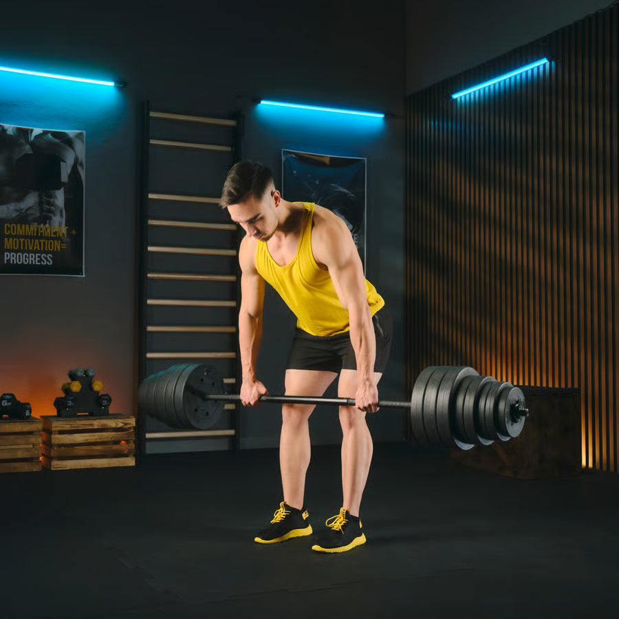 Bituminøst vægtstangsæt  180cm 55 kg gym4all