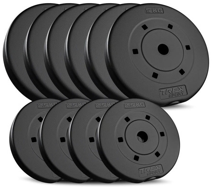 Bituminøst vægtstangsæt 150cm 46 kg gym4all