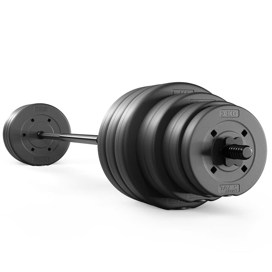 Bituminøst vægtstangsæt  180cm 55 kg gym4all