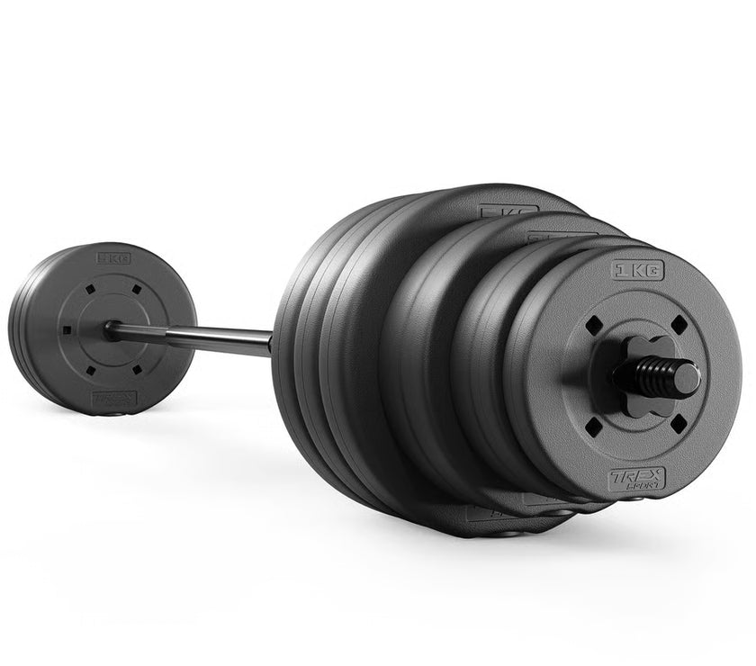 Bituminøst vægtstangsæt  180cm 55 kg gym4all
