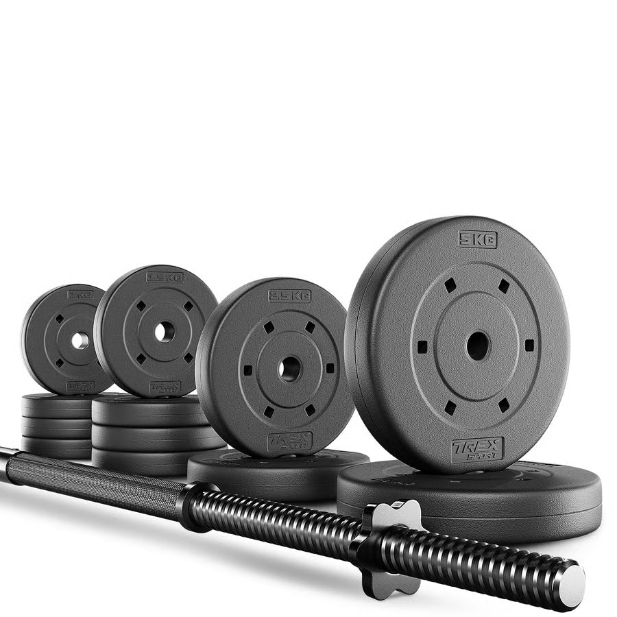 Bituminøst vægtstangsæt 150cm  28 kg gym4all