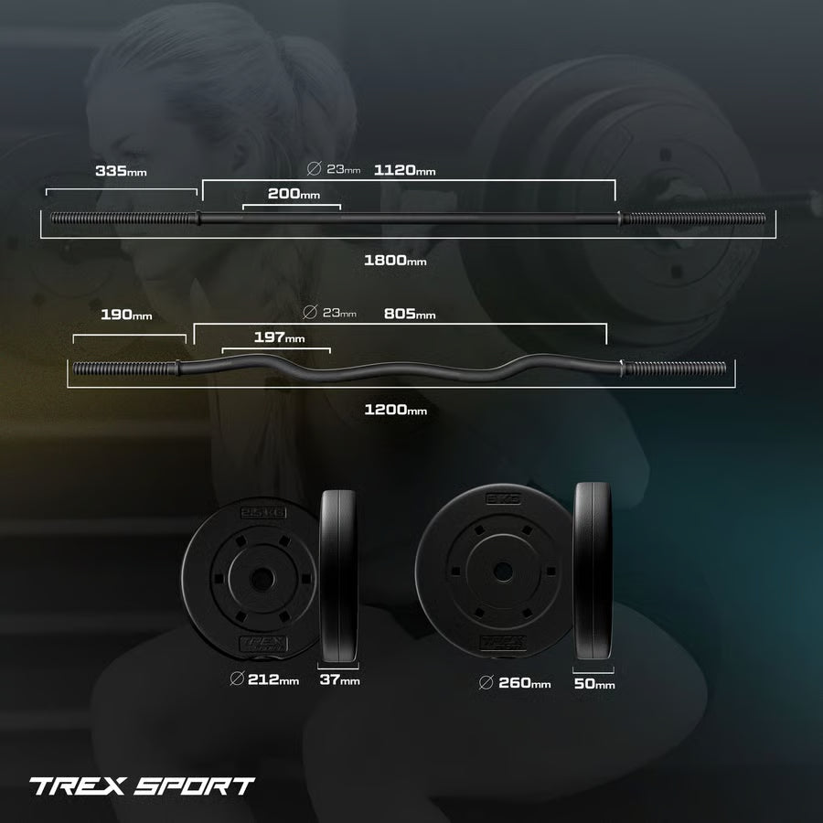 Measurement chart of a TRex Sport product with dimensions displayed.