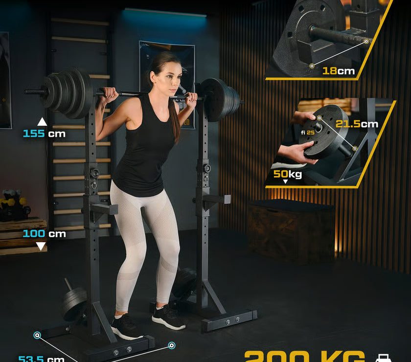 Justerbare vægtstativer med TX-sikring gym4all