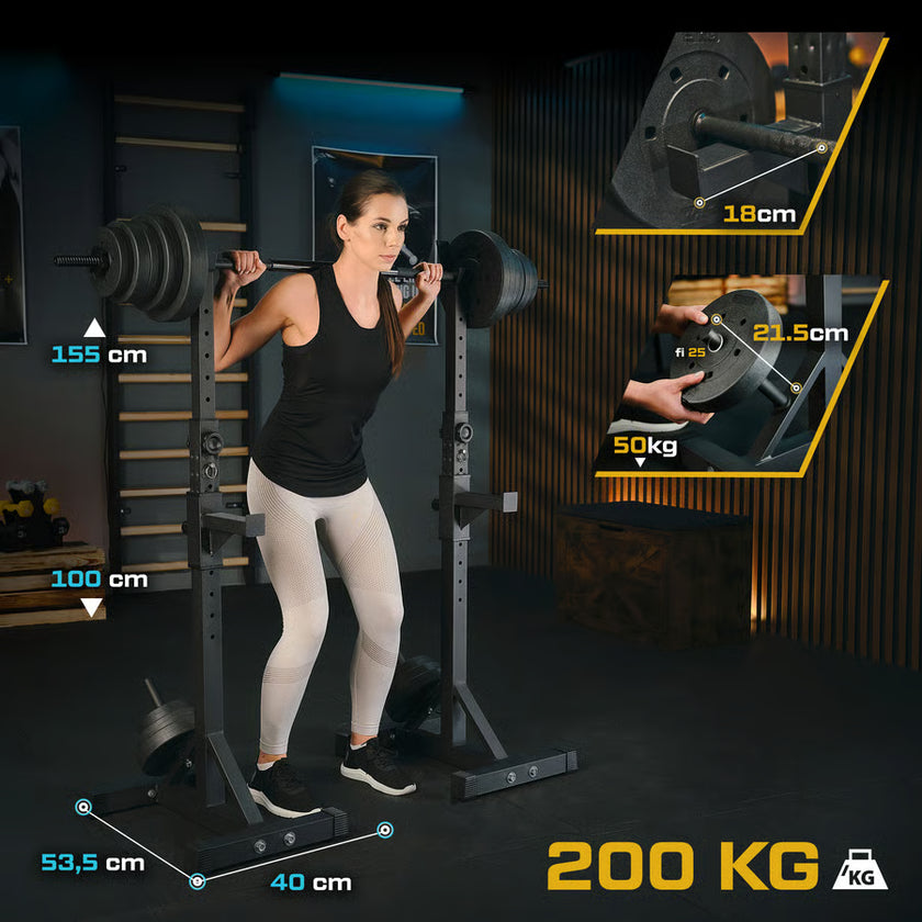 Justerbare vægtstativer med TX-sikring gym4all