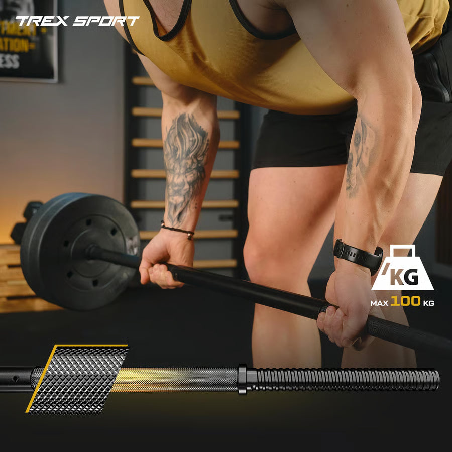 Bituminøst vægtstangsæt 150cm  28 kg gym4all