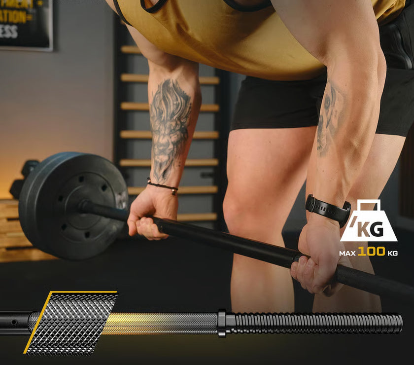 Bituminøst vægtstangsæt 150cm  28 kg gym4all