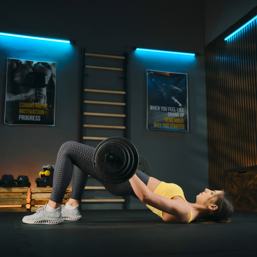 Bituminøst vægtstangsæt 150cm  28 kg gym4all