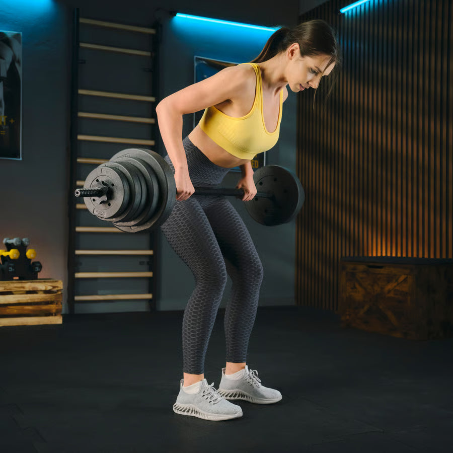 Bituminøst vægtstangsæt  180cm 55 kg gym4all